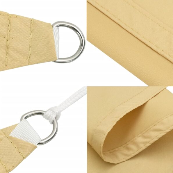vidaXL Slnečná plachta piesková 4x3 m 100 % polyester oxford – Obrázok 6