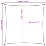 vidaXL Slnečná plachta 160 g/m² štvorcová svetlosivá 4x4 m HDPE – Obrázok 10