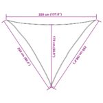 vidaXL Slnečná plachta 160 g/m² trojuholníková svetlosivá 2,5x2,5x3,5 m HDPE – Obrázok 10