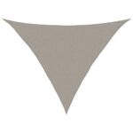 vidaXL Slnečná plachta 160 g/m² trojuholníková svetlosivá 2,5x2,5x3,5 m HDPE – Obrázok 2