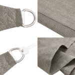 vidaXL Slnečná plachta 160 g/m² trojuholníková svetlosivá 2,5x2,5x3,5 m HDPE – Obrázok 6