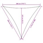vidaXL Slnečná plachta 160 g/m² trojuholníková svetlosivá 3x3x3 m HDPE – Obrázok 10