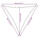vidaXL Slnečná plachta 160 g/m² trojuholníková svetlosivá 3,6x3,6x3,6 m HDPE – Obrázok 10