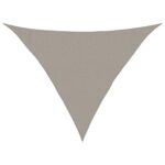 vidaXL Slnečná plachta 160 g/m² trojuholníková svetlosivá 3x3x4,2 m HDPE – Obrázok 2