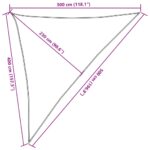 vidaXL Slnečná plachta 160 g/m² trojuholníková svetlosivá 3x4x5 m HDPE – Obrázok 10