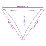 vidaXL Slnečná plachta 160 g/m² trojuholníková svetlosivá 3,5x3,5x4,9 m HDPE – Obrázok 10