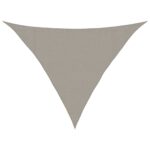 vidaXL Slnečná plachta 160 g/m² trojuholníková svetlosivá 3,5x3,5x4,9 m HDPE – Obrázok 2