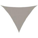 vidaXL Slnečná plachta 160 g/m² trojuholníková svetlosivá 4x4x5,8 m HDPE – Obrázok 2