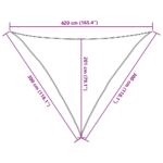vidaXL Slnečná plachta 160 g/m² trojuholníková pieskovaná 3x3x4,2 m HDPE – Obrázok 10