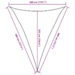 vidaXL Slnečná plachta 160 g/m² trojuholníková pieskovaná 3x4x4 m HDPE – Obrázok 10