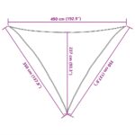 vidaXL Slnečná plachta 160 g/m² trojuholníková pieskovaná 3,5x3,5x4,9 m HDPE – Obrázok 10
