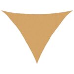 vidaXL Slnečná plachta 160 g/m² trojuholníková pieskovaná 3,5x3,5x4,9 m HDPE – Obrázok 2
