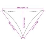 vidaXL Slnečná plachta 160 g/m² trojuholníková piesková 4x4x5,8 m HDPE – Obrázok 10