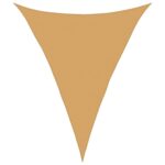 vidaXL Slnečná plachta 160 g/m² trojuholníková piesková 4x5x5 m HDPE – Obrázok 2