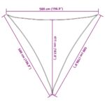 vidaXL Slnečná plachta 160 g/m² trojuholníková pieskovaná 5x5x5 m HDPE – Obrázok 10