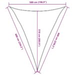vidaXL Slnečná plachta 160 g/m² trojuholníková piesková 5x6x6 m HDPE – Obrázok 10
