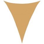 vidaXL Slnečná plachta 160 g/m² trojuholníková piesková 5x6x6 m HDPE – Obrázok 2