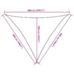 vidaXL Slnečná plachta 160 g/m² trojuholníková piesková 5x5x6 m HDPE – Obrázok 10