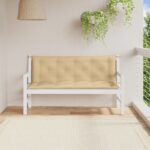 vidaXL Vankúše na záhrad. lavičku 2 ks béžová melanž 150x50x7 cm látka – Obrázok 3
