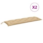 vidaXL Vankúše na záhrad. lavičku 2 ks béžová melanž 150x50x7 cm látka – Obrázok 4