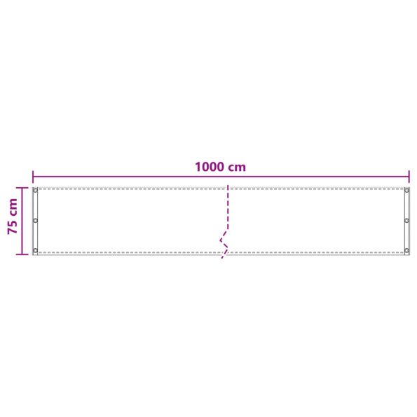 vidaXL Balkónová obrazovka Sivohnedá 75 x 1000 cm HDPE a hliník – Obrázok 5