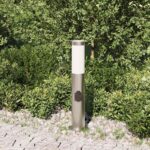 vidaXL Stĺpikové svietidlo so zásuvkou 50 cm nehrdzavejúca oceľ IP44 – Obrázok 3