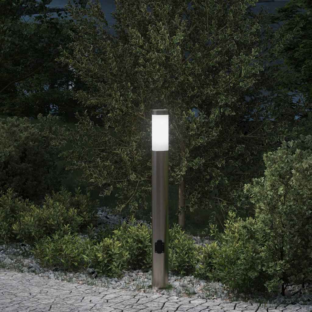 4006013_1.jpg vidaXL Stĺpikové svietidlo so zásuvkou 80 cm nehrdzavejúca oceľ IP44 – Obrázok 1