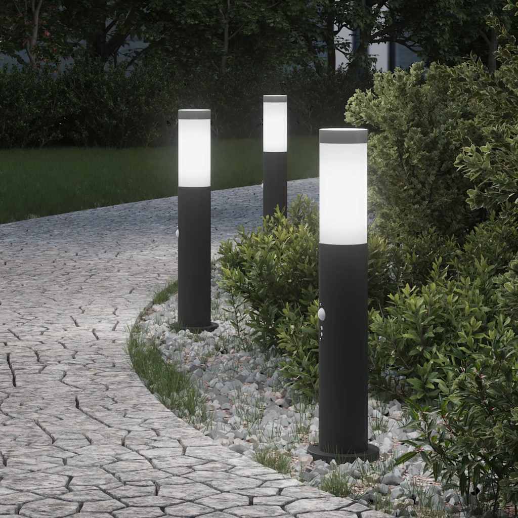 4006030_1.jpg vidaXL Stĺpikové svetlá so senzorom 3 ks 50 cm nehrdzavejúca oceľ IP44 – Obrázok 1