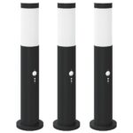 vidaXL Stĺpikové svetlá so senzorom 3 ks 50 cm nehrdzavejúca oceľ IP44 – Obrázok 2