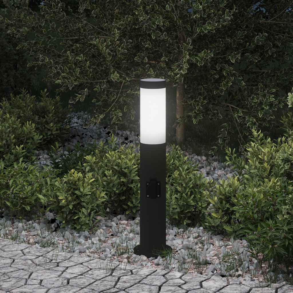 4006035_1.jpg vidaXL Stĺpikové svietidlo so zásuvkou 50 cm nehrdzavejúca oceľ IP44 – Obrázok 1