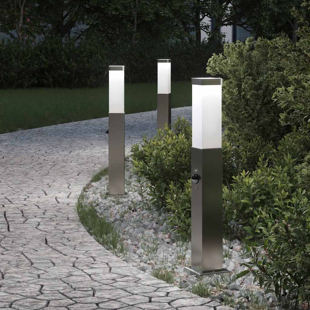 4006054_1.jpg vidaXL Stĺpikové svetlá so senzorom 3 ks 50 cm nehrdzavejúca oceľ IP44 – Obrázok 1