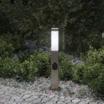 vidaXL Stĺpikové svietidlo so zásuvkou 50 cm nehrdzavejúca oceľ IP44