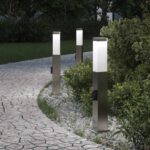 vidaXL Stĺpikové svietidlá so zásuvkou 3 ks 50 cm nehrdzavejúca oceľ IP44