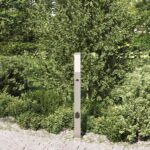 vidaXL Stĺpikové svietidlo so senzorom a zásuvkou 80 cm nehrdzavejúca oceľ IP44 – Obrázok 3