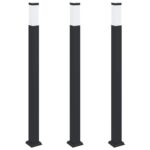 vidaXL Stĺpikové svetlá 3 ks 110 cm čierne IP44 – Obrázok 2