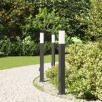 vidaXL Stĺpikové svetlá so zásuvkou 3 ks 80 cm čierne IP44 – Obrázok 3