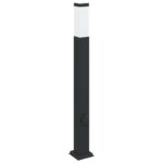 vidaXL Stĺpikové svetlá so zásuvkou 3 ks 80 cm čierne IP44 – Obrázok 4
