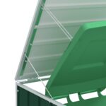 vidaXL Úložný priestor na odpadkový kôš na kolieskach na jeden odpadkový kôš zelený 72x81x115 cm oceľový – Obrázok 8