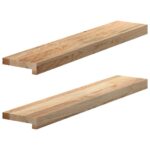 vidaXL Parapety 2 ks neošetrené 80x15x2 cm masívne dubové drevo