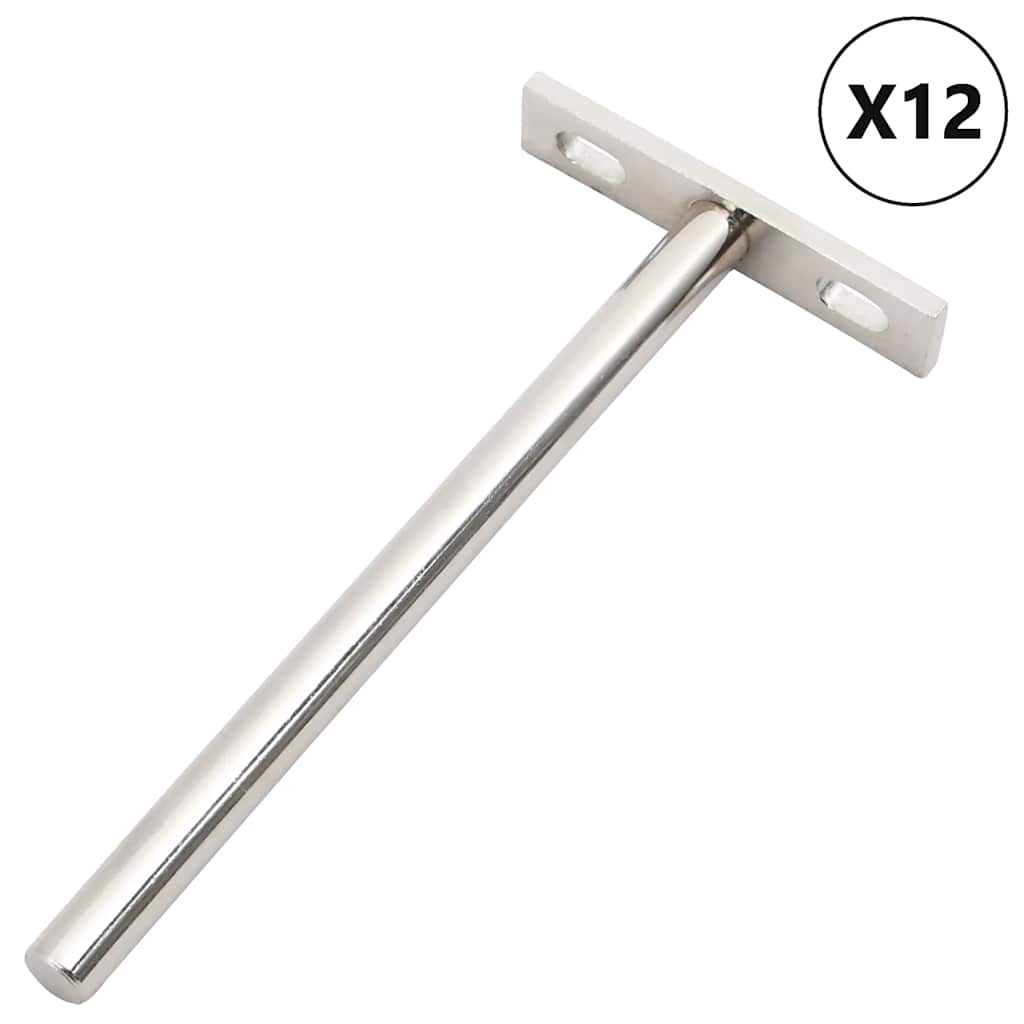 4012402_1.jpg vidaXL Plávajúce konzoly na police 12 ks Neviditeľné Ø10x150 mm Uhlíková oceľ – Obrázok 1