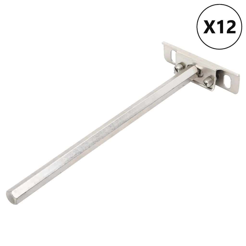 4012404_1.jpg vidaXL Plávajúce konzoly na police 12 ks Neviditeľné Ø12x200 mm Uhlíková oceľ – Obrázok 1