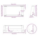 vidaXL Nohy konferenčného stolíka v tvare U, 2 ks, prírodná oceľ, 70 x (30-31) cm, oceľ – Obrázok 10