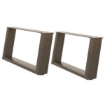 vidaXL Nohy konferenčného stolíka v tvare U, 2 ks, prírodná oceľ, 70 x (30-31) cm, oceľ – Obrázok 2