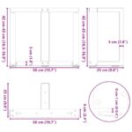 vidaXL Nohy konferenčného stolíka v tvare T, 2 ks, čierne, 50x25x(42-43) cm, oceľové – Obrázok 10