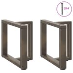 vidaXL Nohy konferenčného stolíka v tvare T, 2 ks, čierne, 50x25x(42-43) cm, oceľové – Obrázok 3