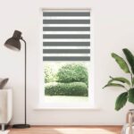 vidaXL Zebrová roleta tmavosivá 115x230 cm šírka látky 110,9 cm polyester – Obrázok 2