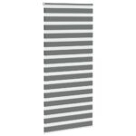 vidaXL Zebrová roleta tmavosivá 115x230 cm šírka látky 110,9 cm polyester – Obrázok 3