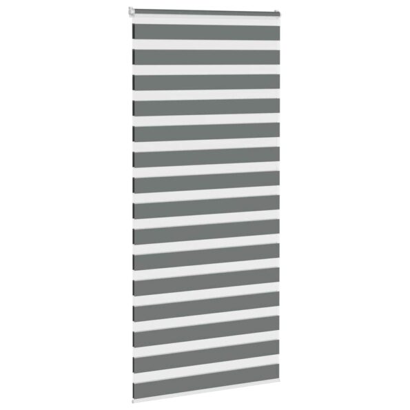 vidaXL Zebrová roleta tmavosivá 115x230 cm šírka látky 110,9 cm polyester – Obrázok 3