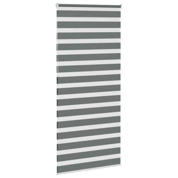 vidaXL Zebrová roleta tmavosivá 115x230 cm šírka látky 110,9 cm polyester – Obrázok 4