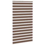 vidaXL Zebra roleta hnedá 130x200 cm šírka látky 125,9 cm polyester – Obrázok 3